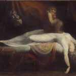 Henry Fuseli's painting The Nightmare showing a sleeping woman, incubus, and horse