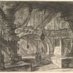 Giovanni Battista Piranesi's imaginary prison interior, The Pier with Chains, with monumental arches, stairs, barred openings, and suspended chains