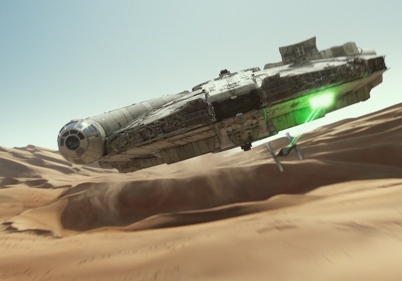 The Millennium Falcon, the Corellian light freighter from Star Wars.