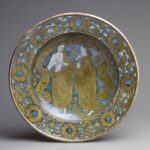 Maiolica dish depicting the risen Christ showing his wound to Saint Thomas