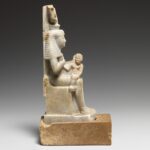 Ptolemaic marble statuette of Isis seated with Horus on her lap, from The Metropolitan Museum of Art.