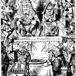 John Tenniel’s 1865 illustration of the King and Queen of Hearts from Alice’s Adventures in Wonderland.