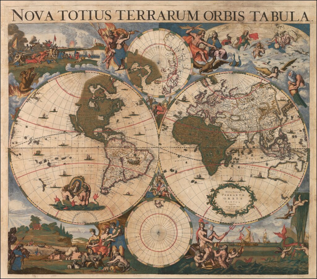 Frederik de Wit, Nova Totius Terrarum Orbis Tabula, seventeenth-century world map.